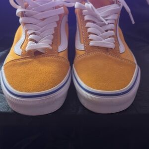 Vans Orange and White Athletic Shoes